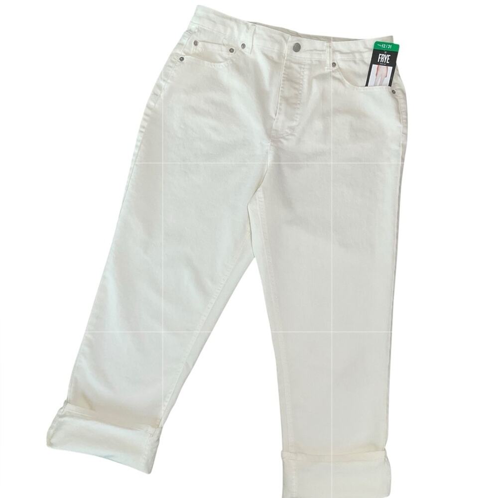 Frye Women's Jeans Cuffed Crop Ivory Size 12/31 NWT